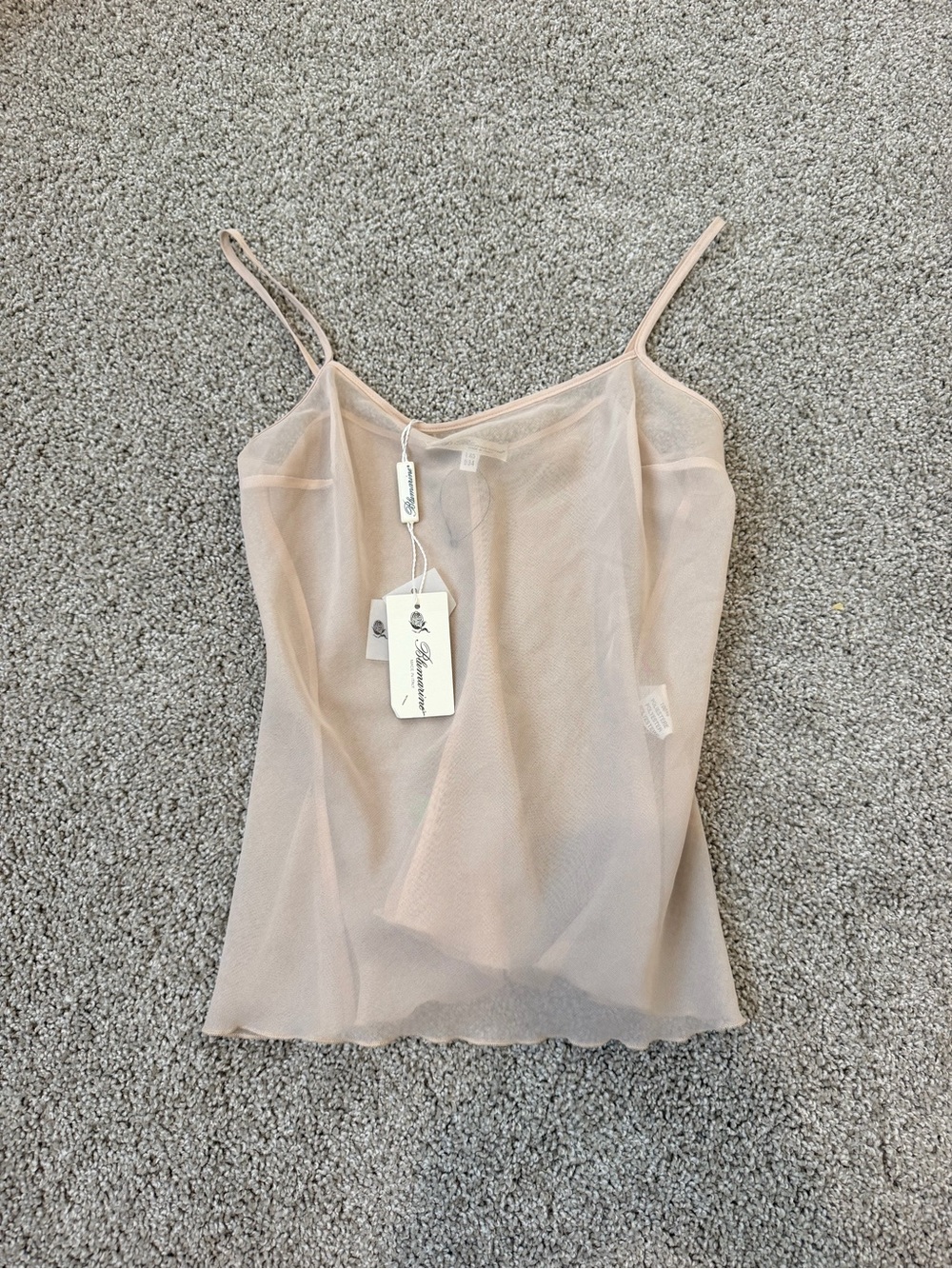 Blumarine Sheer Nude Camisole Tank Top